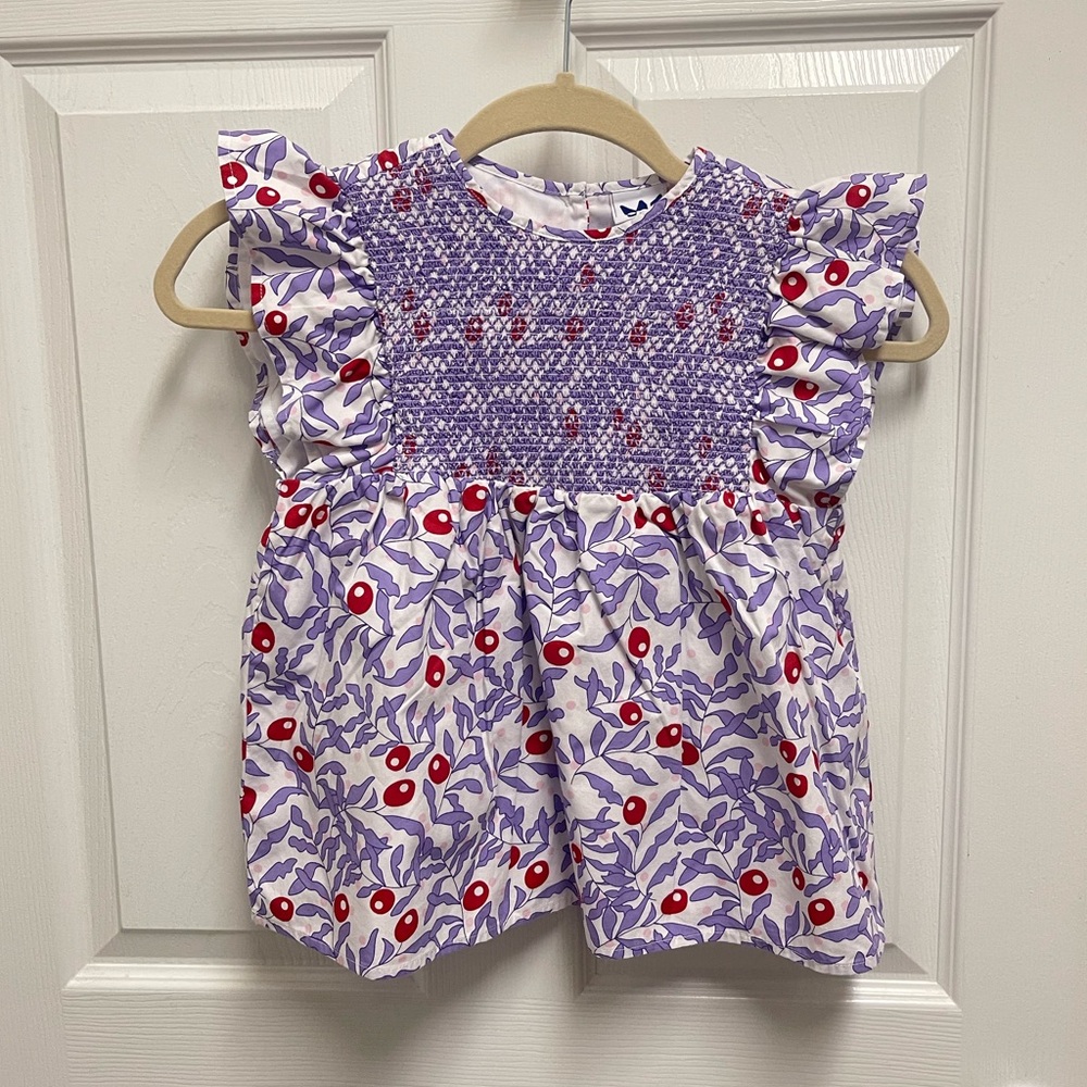 EPK Purple Pattern Smocked Blouse